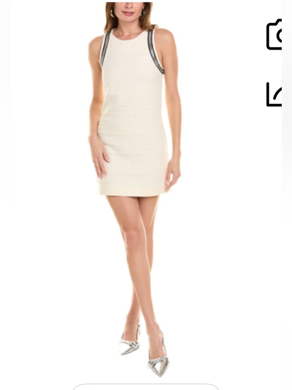 The Kooples Asiago White Sleeveless Textured Mini Dress Size 1 / Small NWT